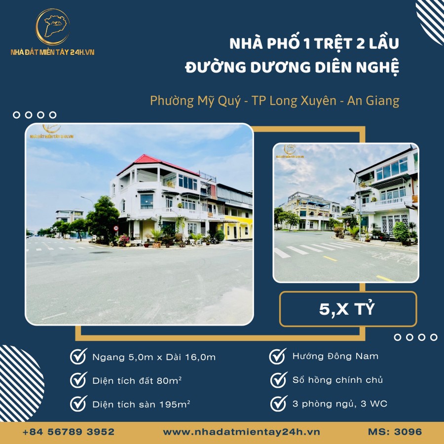 🌟 CHÍNH CHỦ BÁN HOẶC CHO THUÊ NHÀ 1 TRỆT 2 LẦU KHU ĐÔ THỊ TÂY SÔNG HẬU (MS: 3096) 🌟