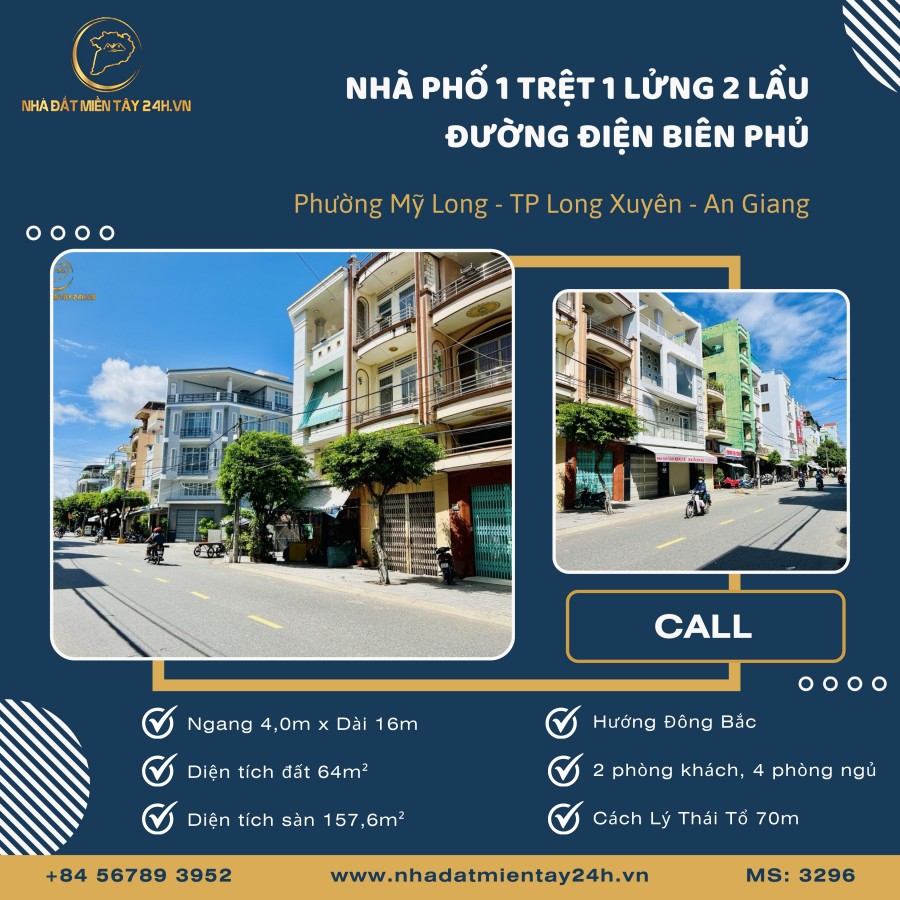 🏠 CĂN NHÀ LÝ TƯỞNG CHO CẢ GIA ĐÌNH HOẶC KINH DOANH TẠI TRUNG TÂM PHƯỜNG MỸ LONG, LONG XUYÊN (MS: 3296) 🏠